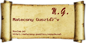 Matecsny Gusztáv névjegykártya